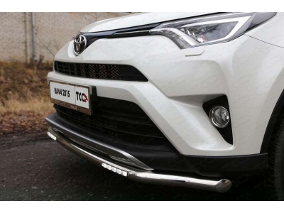 Защита переднего бампера с ДХО 60 мм ТСС для Toyota RAV4 2015-2019