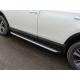 Пороги алюминиевые ТСС с накладкой серебристые для Toyota RAV4 2015-2019