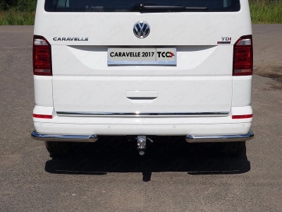 Защита задняя уголки 60 мм ТСС для Volkswagen Transporter T6 2015-2021