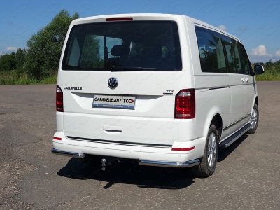 Защита задняя уголки 60 мм ТСС для Volkswagen Transporter T6 2015-2021