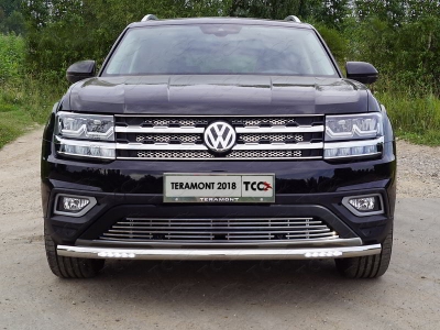 Защита переднего бампера с ДХО 60 мм ТСС для Volkswagen Teramont 2018-2021