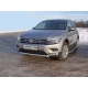 Защита передняя овальная для Offroad 75х42 мм ТСС для Volkswagen Tiguan 2016-2021