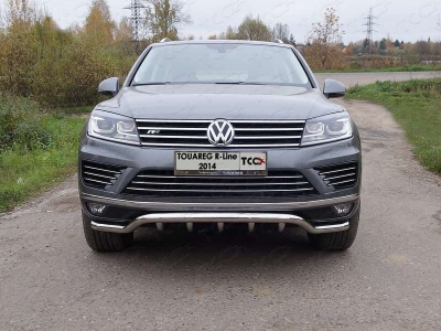 Защита передняя кенгурин 60-42 мм ТСС для Volkswagen Touareg R-Line 2014-2017