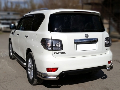 Защита задняя уголки двойные 76-43 мм для Nissan Patrol 2014-2021