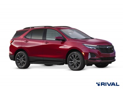 Порог-площадка "Black" F173ALB + комплкет крепежа, RIVAL для Chevrolet Equinox, 2020-н.в.