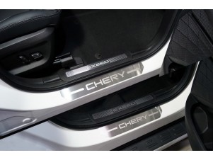 Накладки на пороги лист шлифованный надпись Chery 4 шт для Cheryexeed TXL № CHEREXETXL20-04