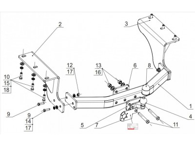 Фаркоп Bosal для Acura MDX 2014-2021
