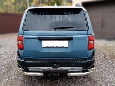 Защита заднего бампера "уголки" d-76+43 для Toyota Land Cruiser Prado 250 2023-н.в. ДИЗЕЛЬ