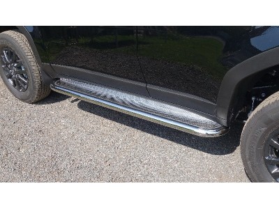 Пороги с площадкой (нерж.лист) 60,3 мм для Toyota Land Cruiser 250 Prado 2024-н.в.