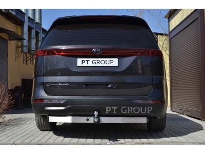Фаркоп с нержавеющей накладкой для Kia Carnival 2020-н.в. съемное крепление шара под американский квадрат