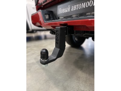 Фаркоп (Black, шар E нерж., надпись Foton) для Foton Tunland V7 2.0 Diesel АКПП 4WD 2024-н.в.