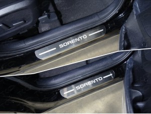 Накладки на пороги лист шлифованный надпись Sorento 4 шт для Kia Sorento Prime № KIASORPR18-04