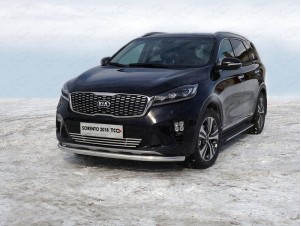 Защита переднего бампера 60 мм для Kia Sorento Prime № KIASORPR18-14