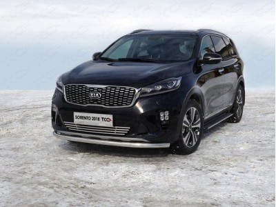 Защита переднего бампера 60 мм ТСС для Kia Sorento Prime 2018-2021
