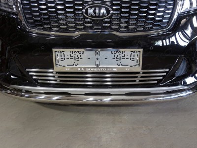Накладка решетки радиатора 16 мм ТСС для Kia Sorento Prime 2018-2021