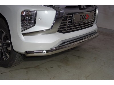 Защита передняя нижняя (овальная) 75х42 мм ТСС для Mitsubishi Pajero Sport III Рестайлинг 2019 – н.в. 