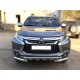 Защита переднего бампера d-76+60 с доп.накладками для Mitsubishi Pajero Sport 2016-2020