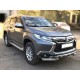 Защита переднего бампера d-76+60 с доп.накладками для Mitsubishi Pajero Sport 2016-2020
