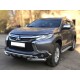 Защита переднего бампера d-76+60 с доп.накладками для Mitsubishi Pajero Sport 2016-2020
