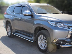 Обвод штатного порога d-43 для Mitsubishi Pajero Sport 2021 – н.в. MPS21_2