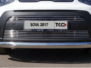 Накладка решётки радиатора верхняя 12 мм для Kia Soul № KIASOUL17-03