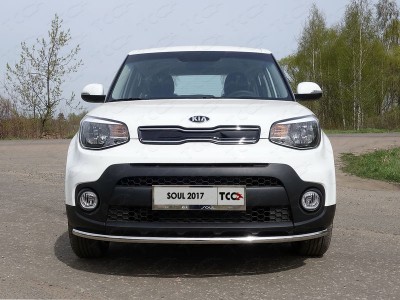 Защита переднего бампера 42 мм ТСС для Kia Soul 2016-2021