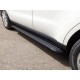 Пороги алюминиевые Slim Line Black ТСС для Kia Soul 2016-2021