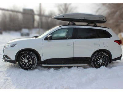 Пороги лист d-53 Технотек для Mitsubishi Outlander 2018-2021