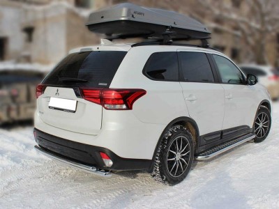Пороги лист d-53 Технотек для Mitsubishi Outlander 2018-2021
