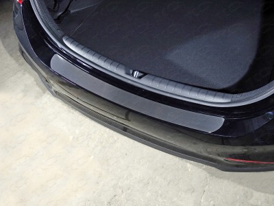 Накладка на задний бампер шлифованный лист ТСС для Hyundai Solaris 2018-2020