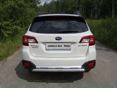 Защита заднего бампера 60 мм ТСС для Subaru Outback 2015-2021