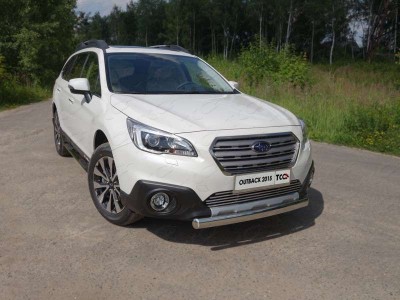 Защита передняя овальная 75х42 мм ТСС для Subaru Outback 2015-2021