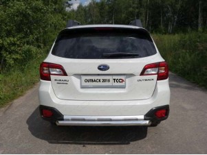 Защита заднего бампера овальная 75х42 мм для Subaru Outback № SUBOUT15-12