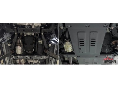 Защита КПП (сталь) + комплект крепежа для BAIC BJ40 2023-н.в. (V - 2.0, АКПП, полный)