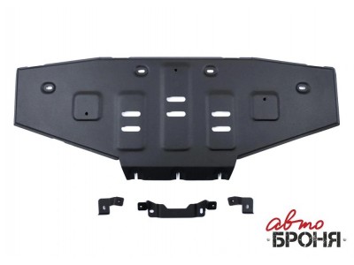 Защита радиатора (сталь) + комплект крепежа для BAIC BJ40 2023-н.в. (V - 2.0, АКПП, полный)