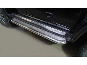 Пороги с площадкой (нерж. лист)  60,3 мм для Baic BJ40 II 2.0 2023 – н.в. BAICBJ4023-05