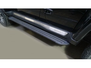 Пороги алюминиевые "Slim Line Black" 1600 мм для Baic BJ40 II 2.0 2023 – н.в. BAICBJ4023-07B