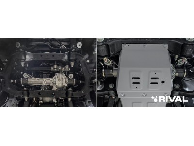 Защита картера (алюминий) + комплект крепежа для BAIC BJ40 2023-н.в. (V - 2.0, АКПП, полный)