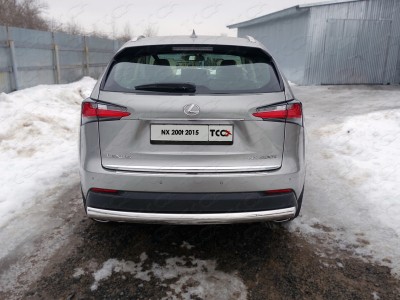 Защита заднего бампера овальная 75х42 мм ТСС для Lexus NX-200t 2014-2017