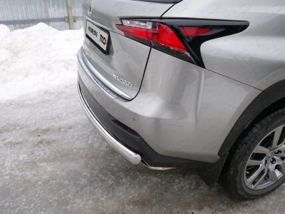 Защита заднего бампера овальная 75х42 мм ТСС для Lexus NX-200t 2014-2017