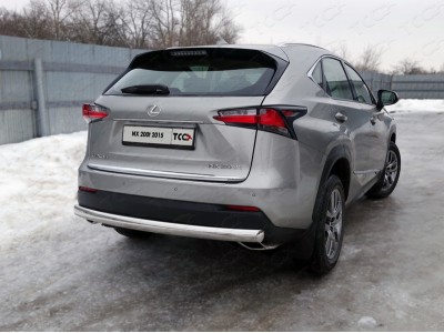 Защита заднего бампера овальная 75х42 мм ТСС для Lexus NX-200t 2014-2017