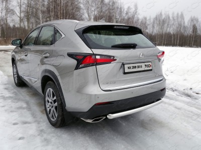 Защита заднего бампера 60 мм ТСС для Lexus NX-200t 2014-2017
