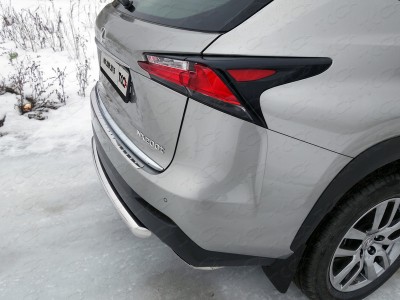 Защита заднего бампера 60 мм ТСС для Lexus NX-200t 2014-2017