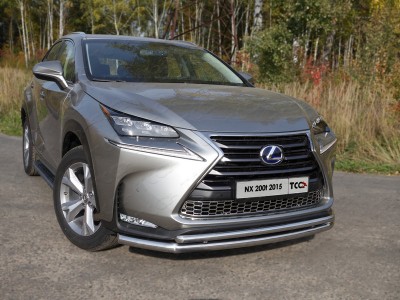 Защита передняя двойная 60-42 мм ТСС для Lexus NX-200t 2014-2017