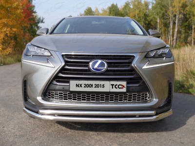 Защита передняя двойная 60-42 мм ТСС для Lexus NX-200t 2014-2017
