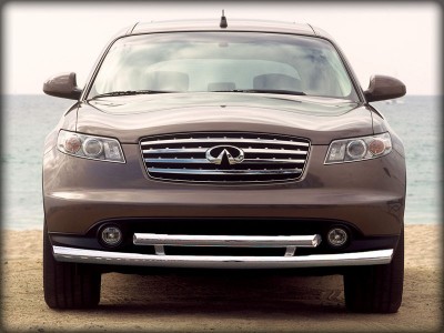 Дуга передняя радиусная по низу бампера d-76+60 для Infiniti FX 35-45 (европа)2006-2009