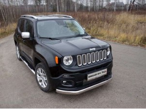 Защита передняя овальная 75х42 мм для Jeep Renegade № JEEPREN4WD15-03
