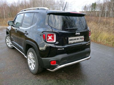 Защита заднего бампера 60 мм ТСС для Jeep Renegade 2015-2021