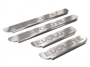 Накладки на пороги (лист шлифованный надпись EVOLUTE) 4шт для Evolute i-JOY 2022 – н.в. EVOLJOY22-02