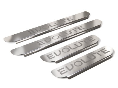 Накладки на пороги (лист шлифованный надпись EVOLUTE) 4шт ТСС для Evolute i-JOY 2022 – н.в.